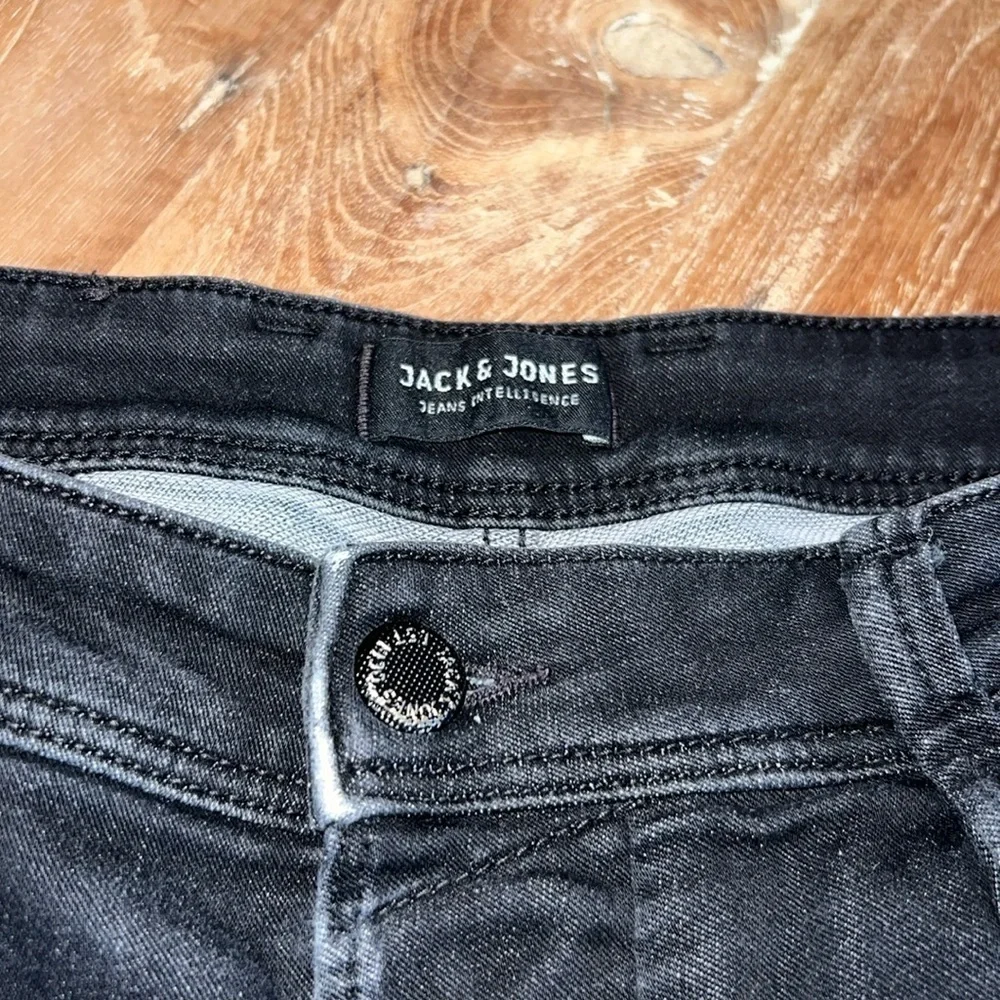 JACK JONES Jean Intelligence Black Denim Button‎ Down Jeans, Size 34 x 32